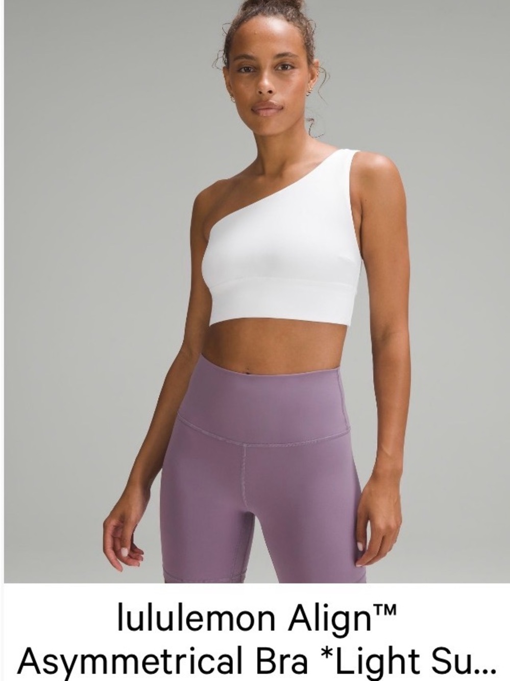 🍋 Lululemon One-Shoulder Asymmetrical Sports Bra in White Size 10